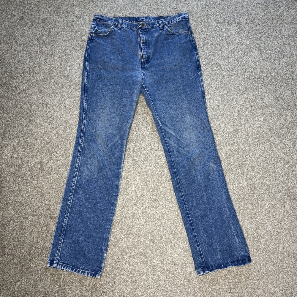 Wrangler Jeans Men's 38x36 Cowboy Cut Original Fit Western Medium Wash Denim